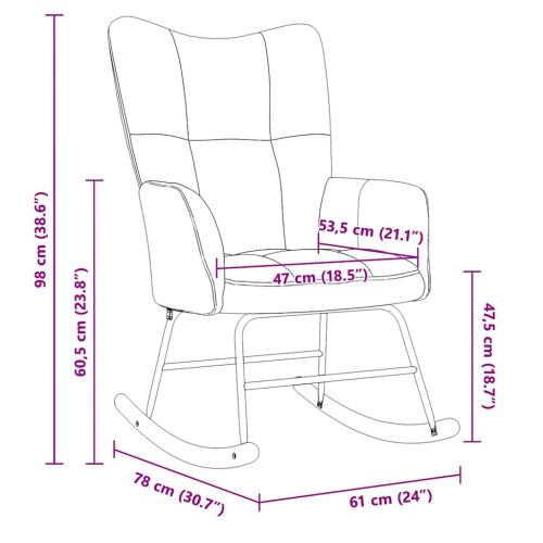 Люлеещ стол, кафяв, кадифе
