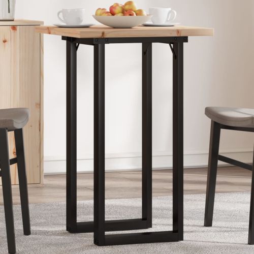 Трапезна маса О-образна рамка 50x50x75,5 см бор масив и стомана