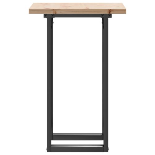 Трапезна маса О-образна рамка 50x50x75,5 см бор масив и стомана