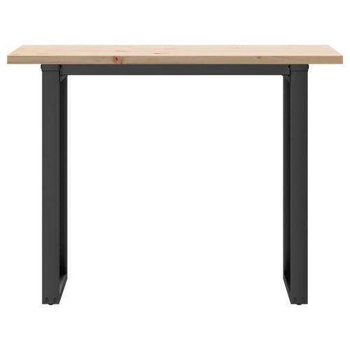 Трапезна маса О-образна рамка 100x50x75,5 см бор масив и стомана