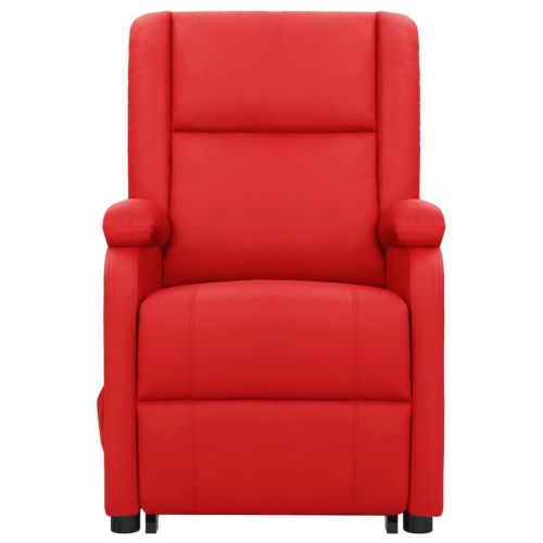 Изправящ масажен стол, червен, изкуствена кожа