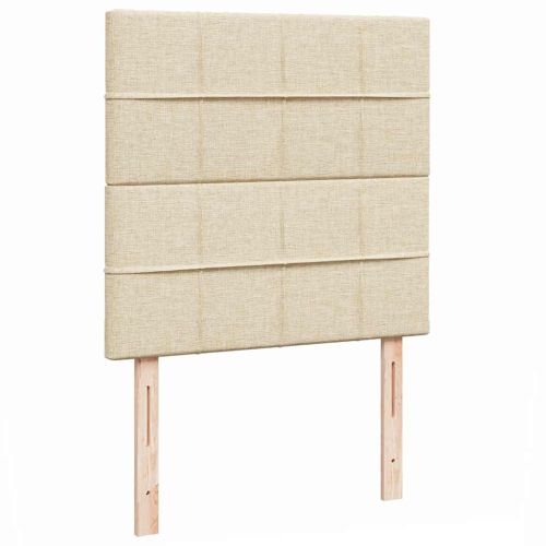 Османска легло с матрак, кремаво, 100x200 см, плат