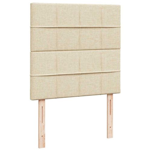 Османска легло с матрак и LED, кремаво, 100x200 см, плат