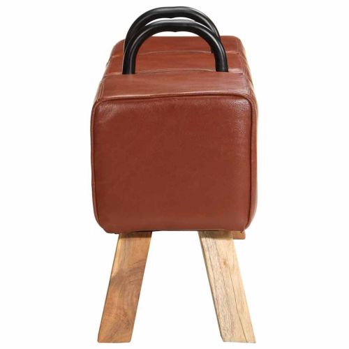 Пейка гимнастическа, кафява, 110 см, естествена кожа