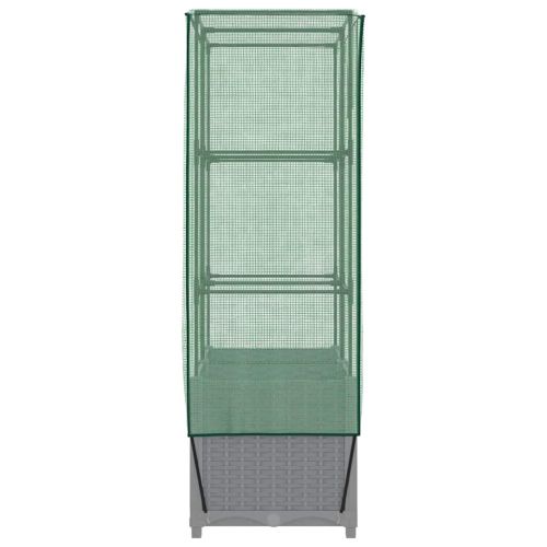 Повдигнато легло с оранжерия калъф, ратанов вид, 80x40x138 см