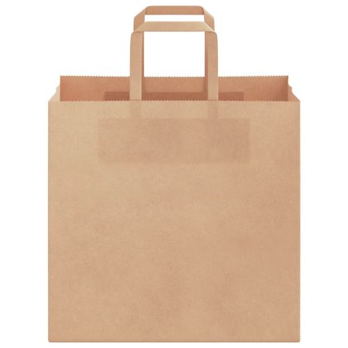 Хартиени торбички 50 бр с дръжки кафяви 26x17x25 см