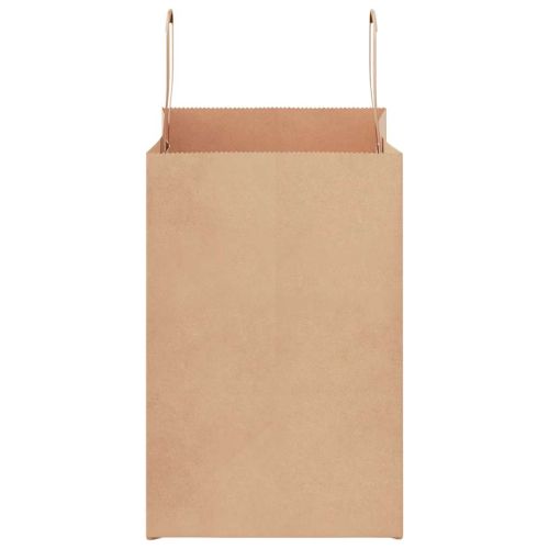 Хартиени торбички 50 бр с дръжки кафяви 26x17x25 см