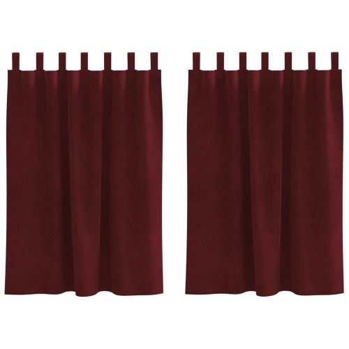 Затъмняващи завеси 2 pcs Виненочервен 140 x 140 cm Кадифе