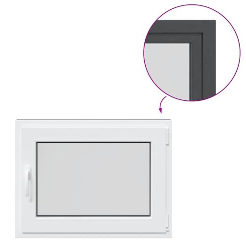 Прозорец за мазе "RISOR" 80x50 см Отварящо-отваряем DIN десен антрацит