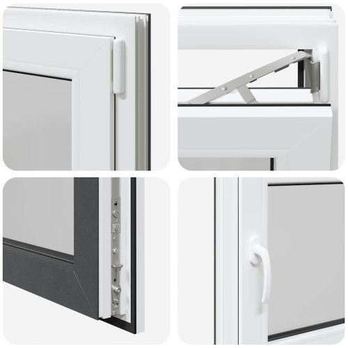 Прозорец за мазе "RISOR" 80x50 см Отварящо-отваряем DIN десен антрацит