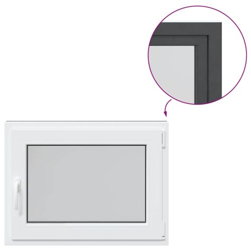 Прозорец за мазе "RISOR" 80x60 см Отварящо-отваряем DIN десен антрацит