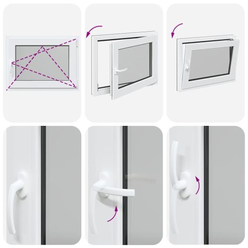 Прозорец за мазе "RISOR" 80x60 см Отварящо-отваряем DIN десен антрацит