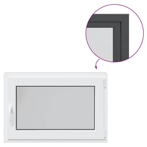 Прозорец за мазе "RISOR" 90x50 см Отварящо-отваряем DIN десен антрацит