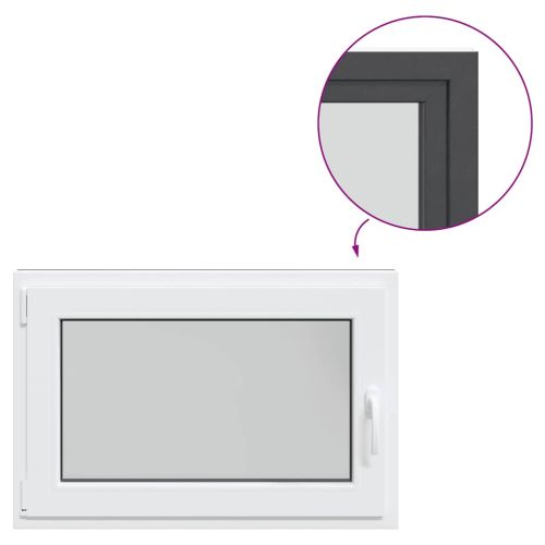 Прозорец за мазе "RISOR" 90x50 см Отварящо-отваряем DIN ляв антрацит