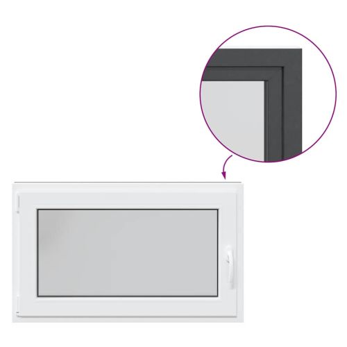 Прозорец за мазе "RISOR" 100x50 см Отварящо-отваряем DIN ляв антрацит