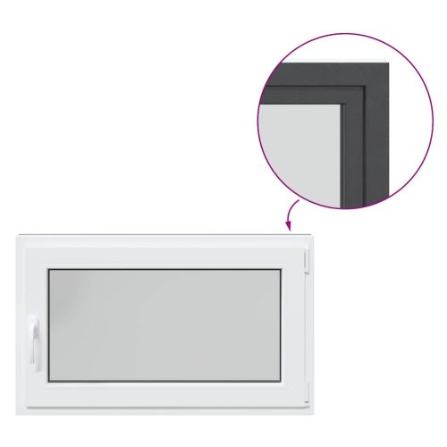 Прозорец за мазе "RISOR" 100x70 см Отварящо-отваряем DIN десен антрацит