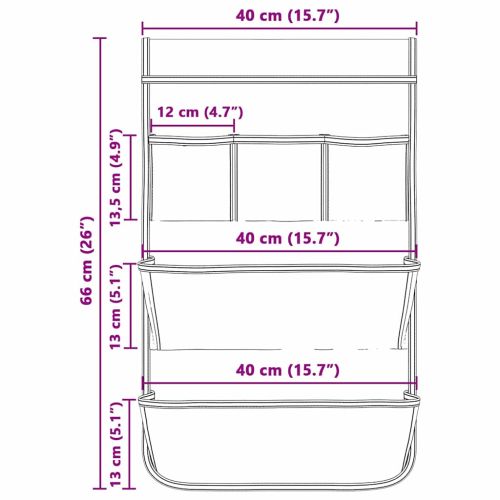 Чанта за съхранение със съхранение Сив 66 x 40 см оксфорд