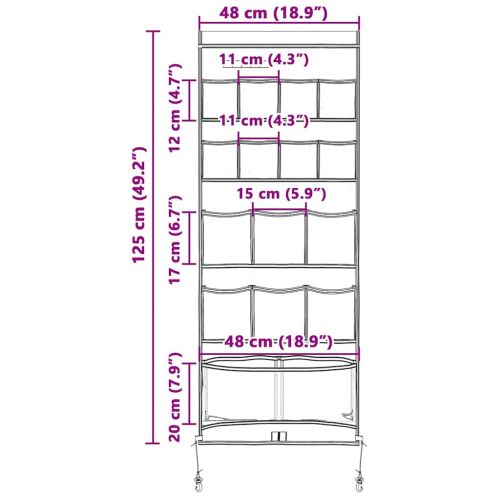 Чанта за съхранение Черен и син 125 x 48 см оксфорд