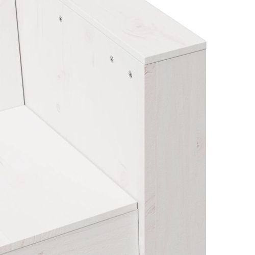 Градински диван 3-местен бял 189x60x62 см бор масив