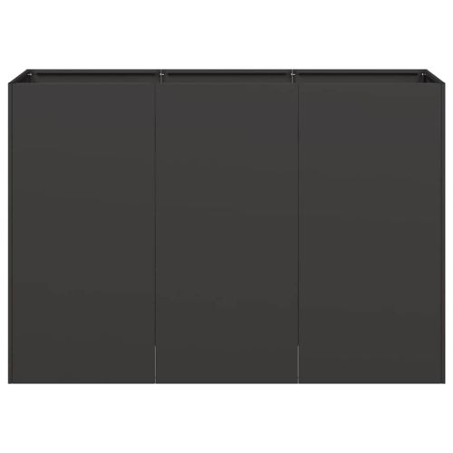 Кашпа, черна, 120x40x80 см, студеновалцувана стомана