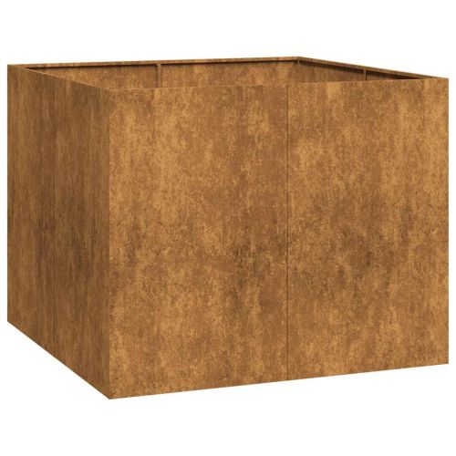 Кашпа, ръждива, 100x100x80 см, патинираща стомана