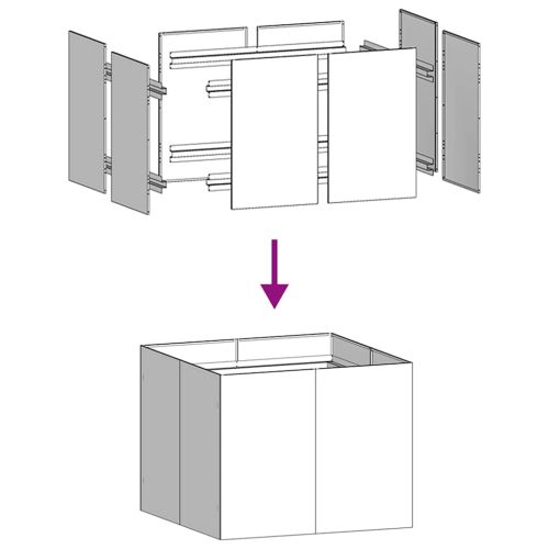 Кашпа, ръждива, 100x100x80 см, патинираща стомана