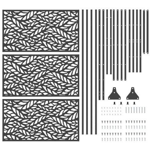 Екран за уединение Черно 100 x 50 x 180 см Стомана