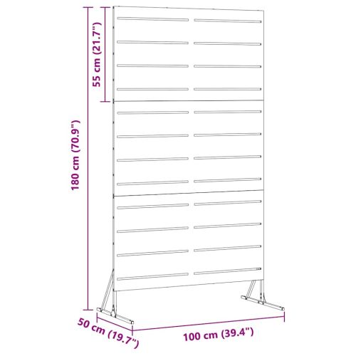 Екран за уединение Черно 100 x 50 x 180 см Стомана