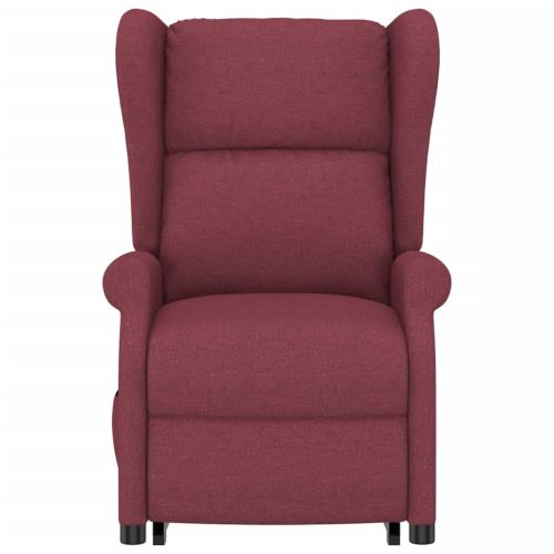 Изправящ масажен стол, виненочервен, текстил