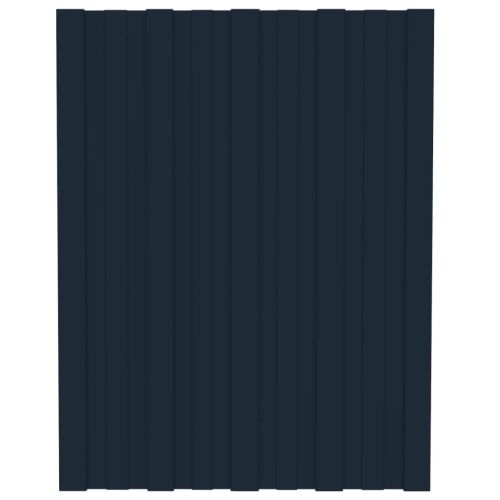 Покривни панели, 12 бр, поцинкована стомана, антрацит, 60х45 см