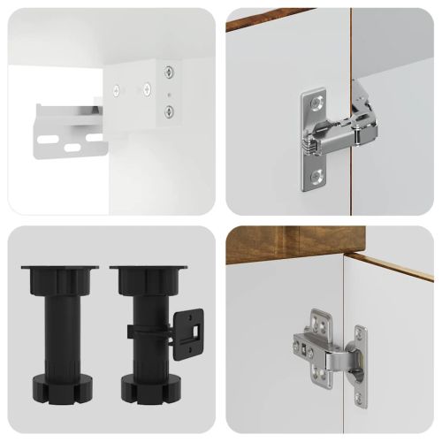 Комплект кухненски шкафове от 8 части "Lucca" опушен дъб, инженерна дървесина