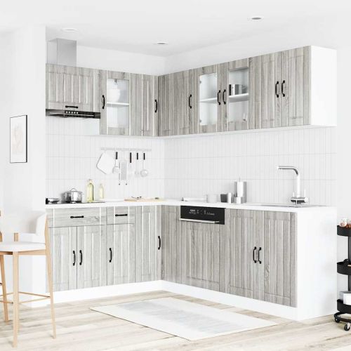 Комплект кухненски шкафове от 11 части Lucca, инженерно дърво