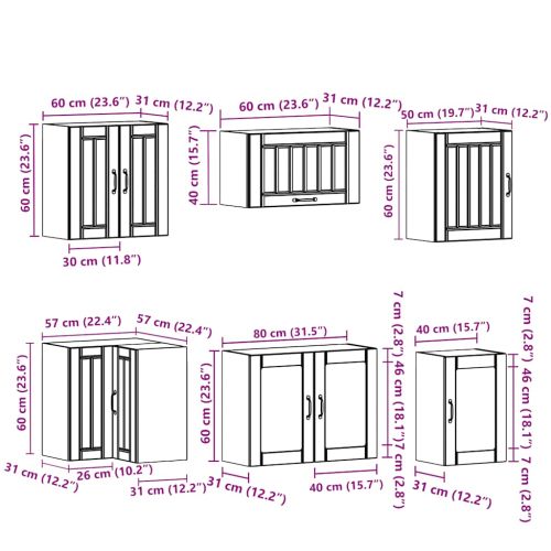 Комплект кухненски шкафове от 11 части Lucca, инженерно дърво