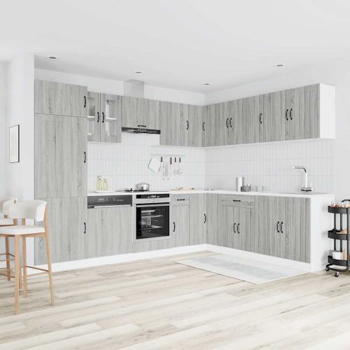 Комплект кухненски шкафове от 14 части Lucca, инженерно дърво