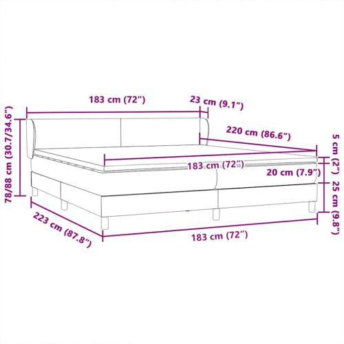 Box Spring легло с матраци Светло сиво 180x220 cm кадифе