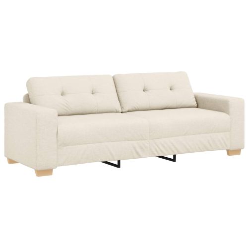 Диван 2 pcs Бежово Ленена смесена тъкан