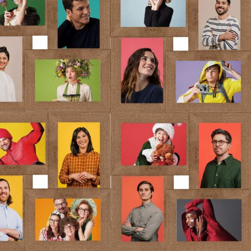 Фоторамка колаж за 24 снимки (10х15 см), светлокафява, МДФ