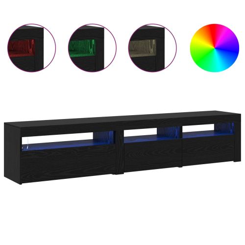 ТВ шкаф 2 pcs Черния дъб 195 x 35 x 40 см Инженерно дърво