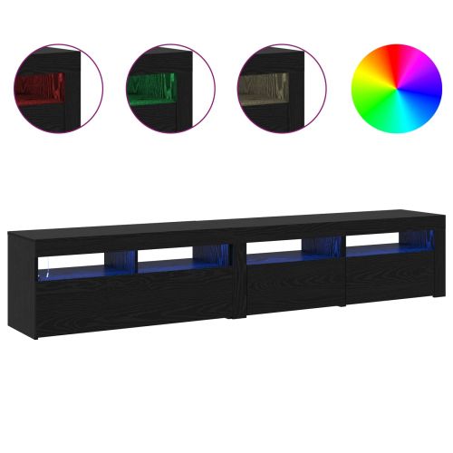 ТВ шкаф 2 pcs Черния дъб 210 x 35 x 40 см Инженерно дърво