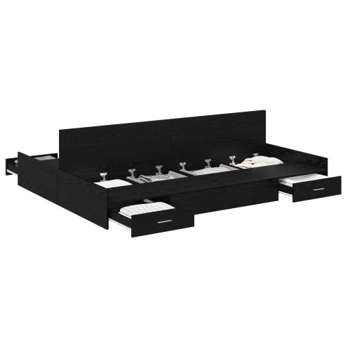 Легло с място за съхранение с таблото Черния дъб 160 x 200 cm