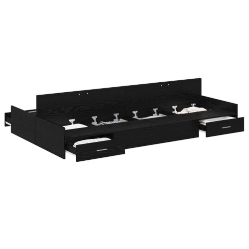 Легло с място за съхранение с таблото Черния дъб 120 x 200 cm