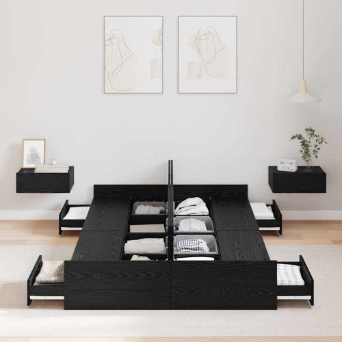 Легло с място за съхранение с таблото Черния дъб 120 x 200 cm