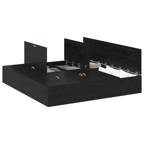 Легло с място за съхранение Черния дъб 200 x 200 cm