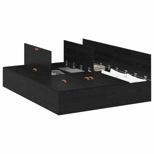 Легло с място за съхранение Черния дъб 140 x 200 cm