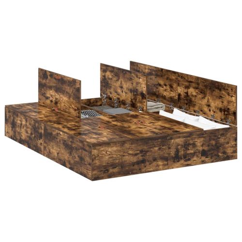 Легло с място за съхранение Димян дъб 135 x 190 cm