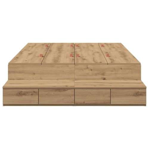 Легло с място за съхранение Дъб 120 cm Инженерно дърво