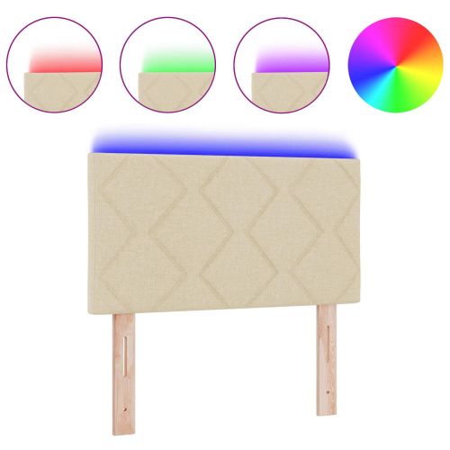 Облегалка за глава С LED лентисти светлини Крем 80 cm текстил