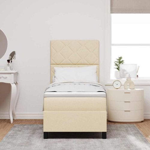 Легло с пружинирана основа с матрак Крем 80 x 200 cm текстил