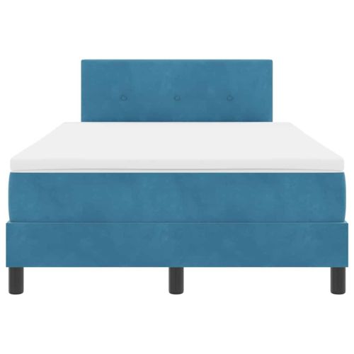 LED кутия за пружини с легло Тъмен син 120 x 200 cm Кадифе