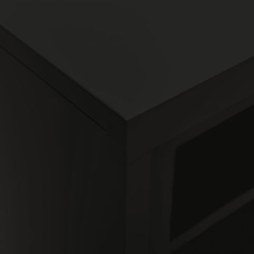 Шкаф с плъзгаща врата, черен, 90x40x90 см, стомана